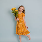 Mustard Floral Dress